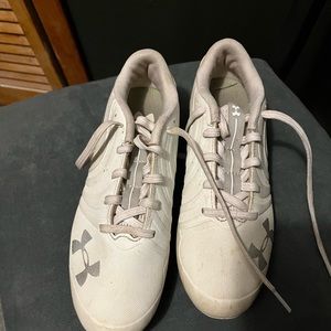 Boys white football cleats